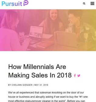 Richard Moore Mentioned in Pursuit: How Millennials Are Making Sales In 2018